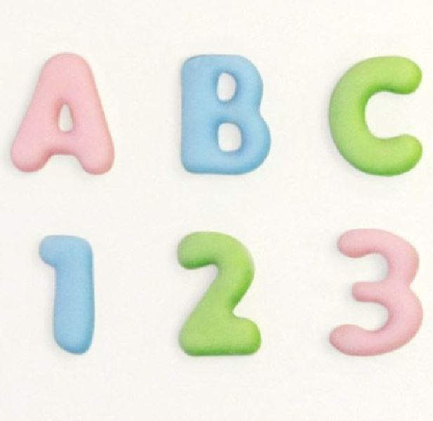 Silikonform zum Modelliern mini Buchstaben und Zahlen