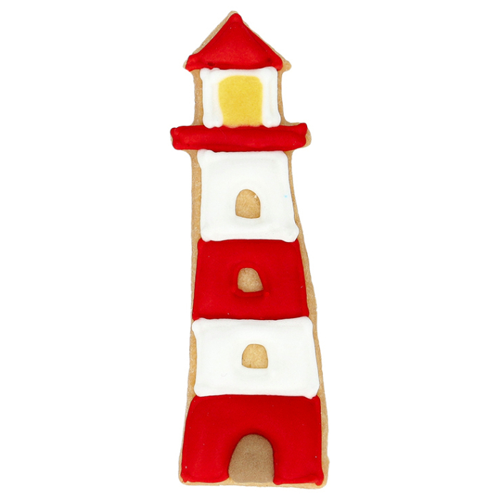 Ausstecher Leuchtturm mit Innenprägung 9 cm Edelstahl