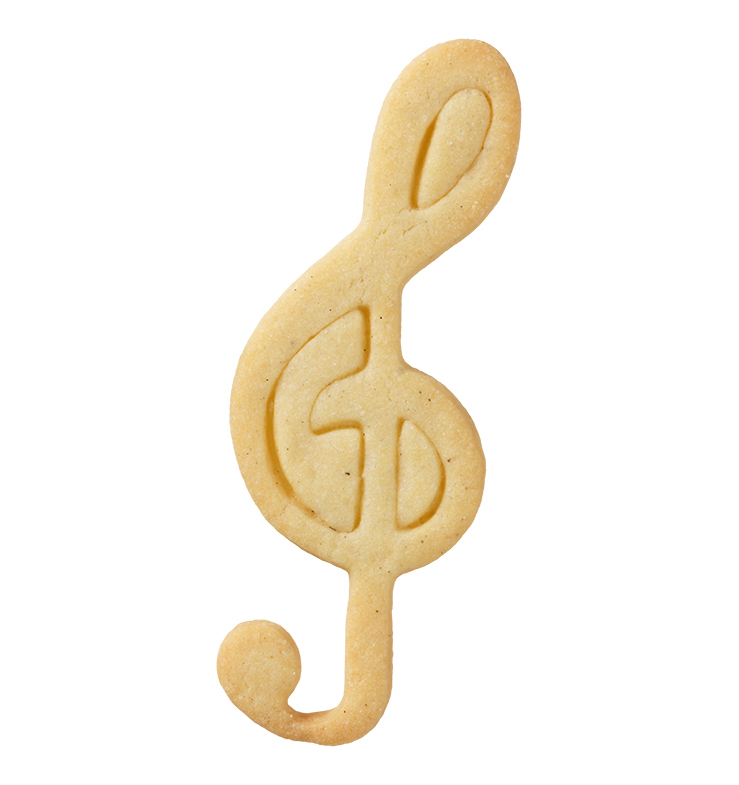 Ausstecher Notenschlüssel mit Innenprägung 11,5 cm Edelstahl