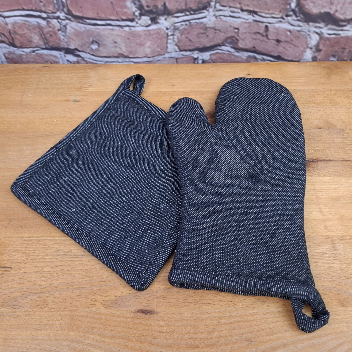 Topflappen Set grau - aus recycelter Baumwolle