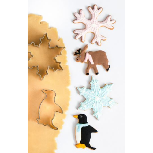 Ausstecher Set 4-teilig Engel Kristalle Pinguin