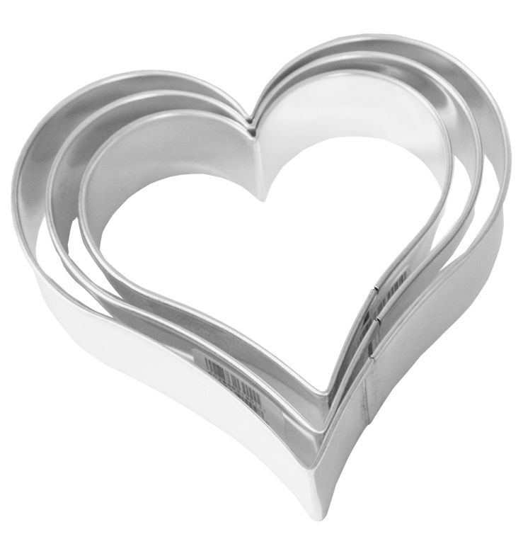 Ausstecher Herz 3teilig Terrasse Edelstahl 4,5,5+6,5cm