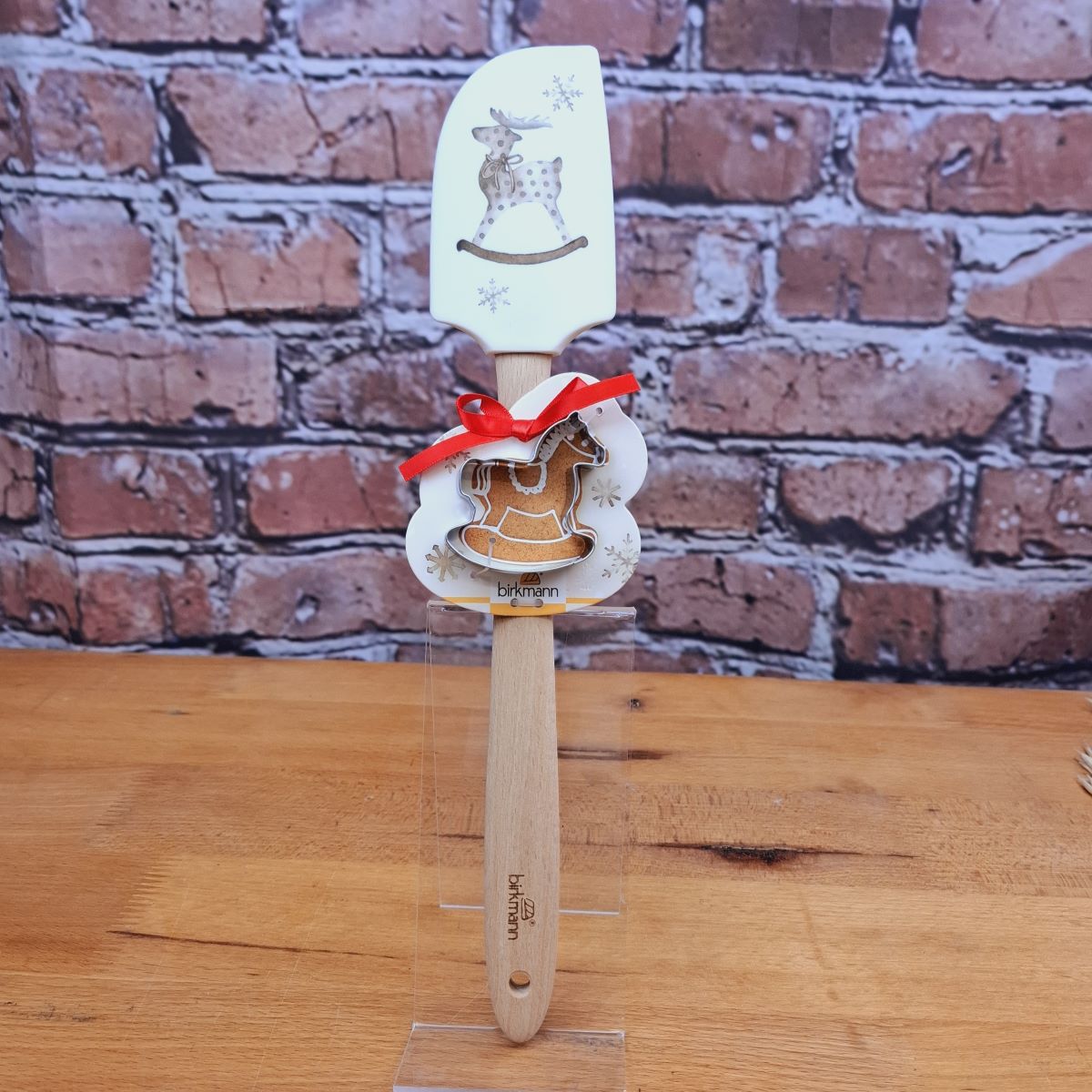 Teigschaber "Schaukelpferd" mit Holzgriff