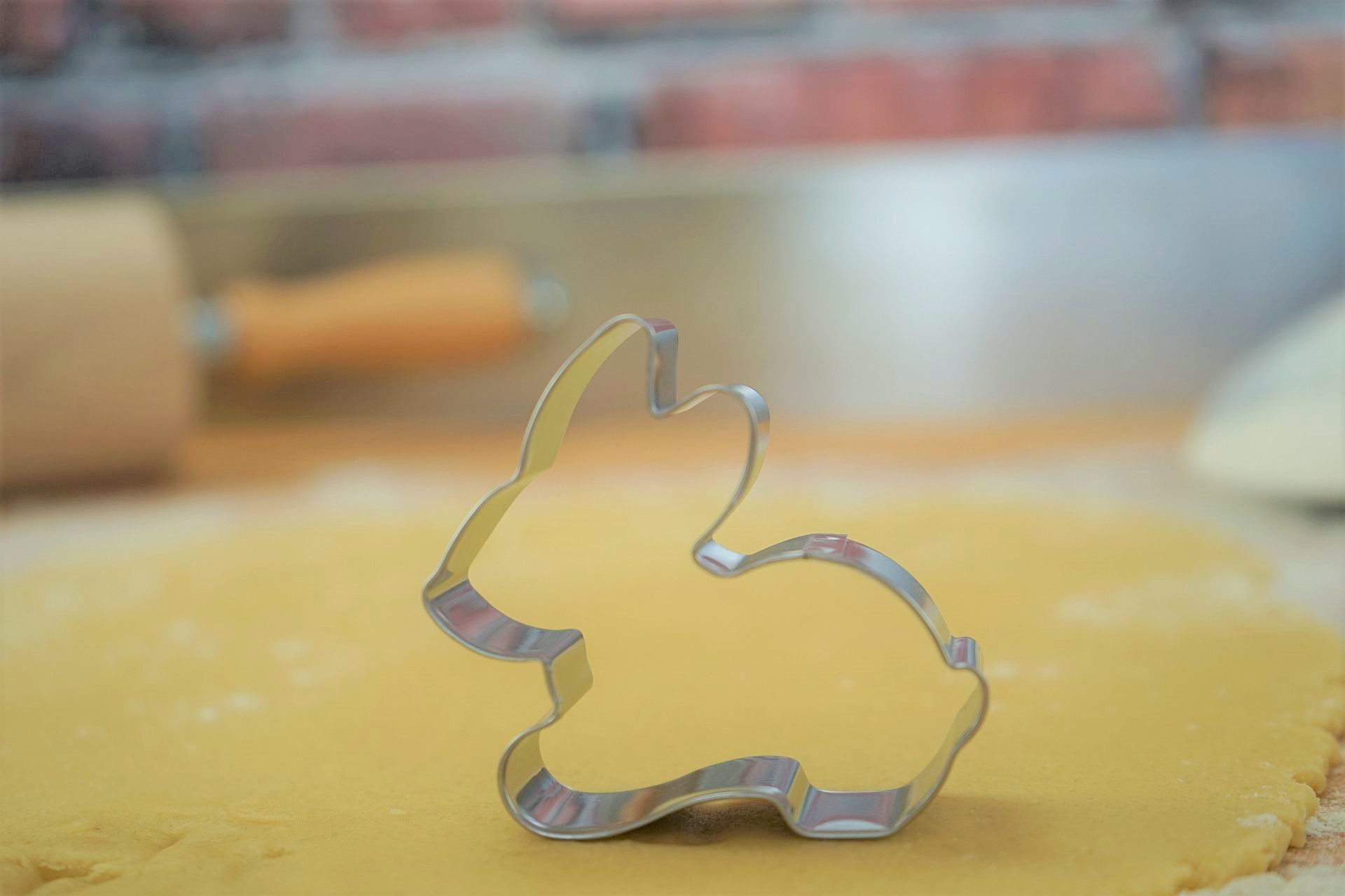 Ausstecher Hase liegend Edelstahl 7 cm