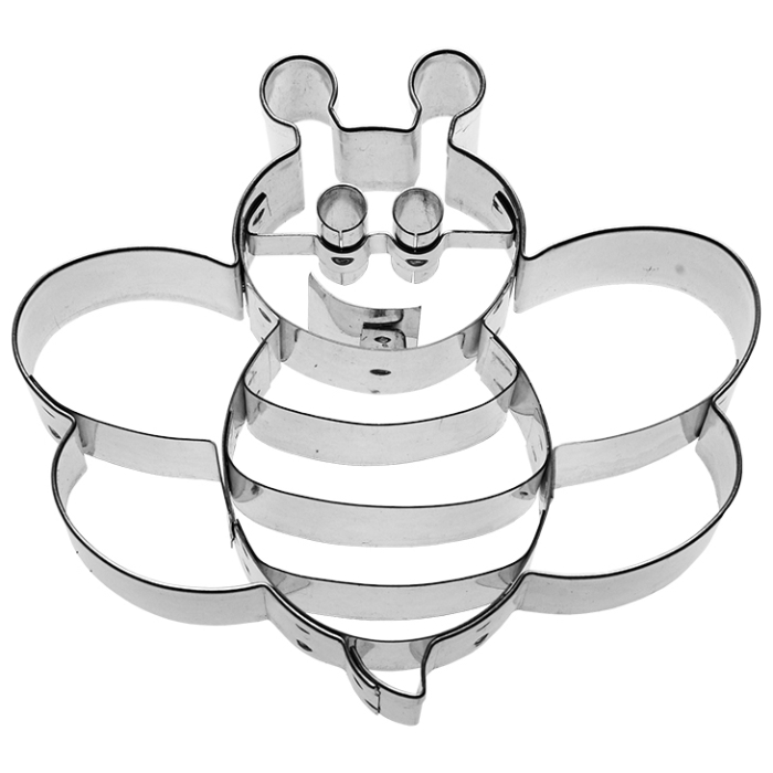Ausstecher Bienchen mit Innenprägung 9 cm Edelstahl