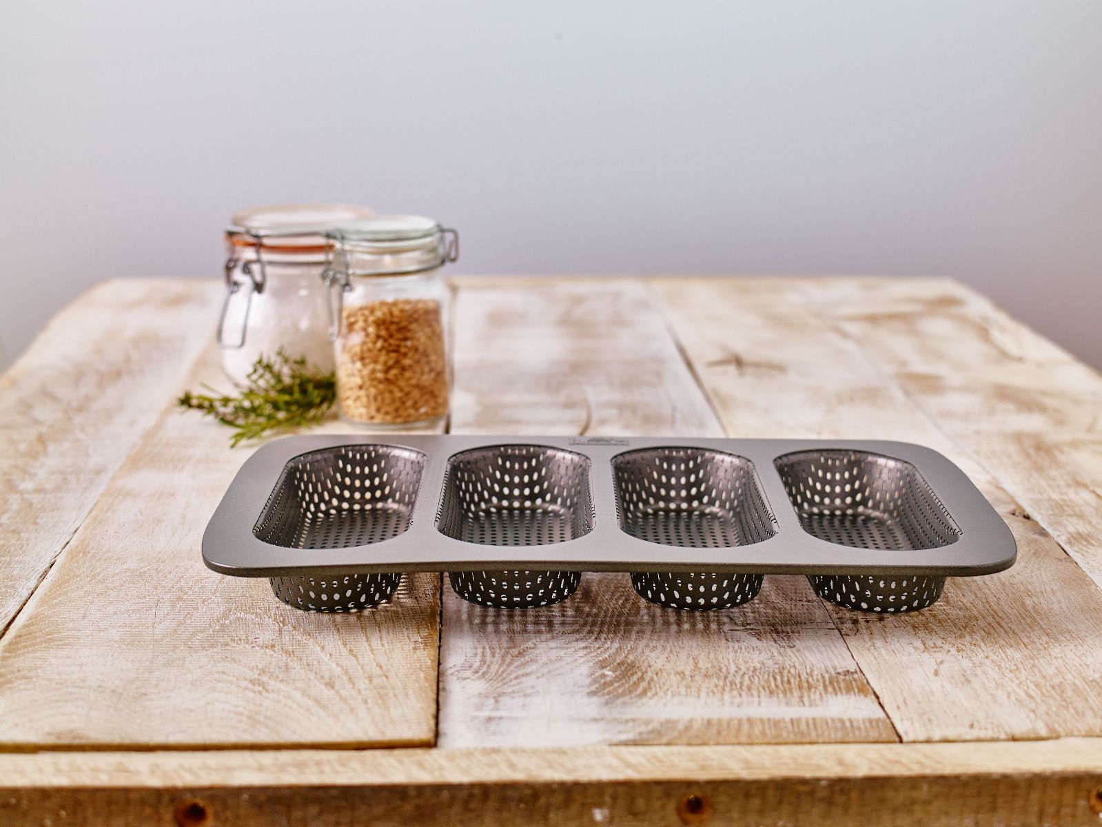 Mini-Baguetteblech, Laib und Seele, 4-fach, Antihaftbeschichtung