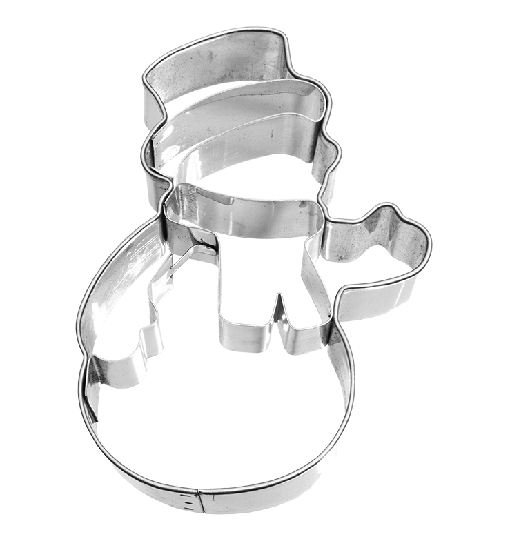 Ausstecher Schneemann mit Innenprägung 8cm Edelstahl