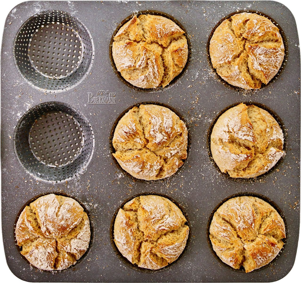 Brötchen Backblech für 9 runde Brötchen - Frische Brötchen jeden Tag selbstgemacht