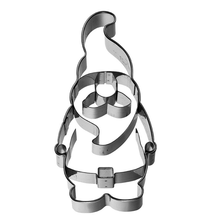 Ausstecher Weihnachtswichtel ca. 9cm mitt Innenprägung Edelstahl