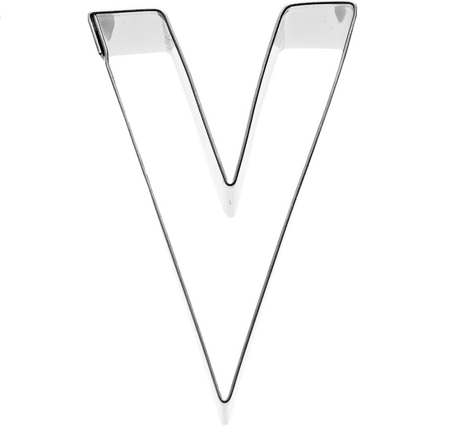 Ausstecher Buchstabe V 6cm Edelstahl