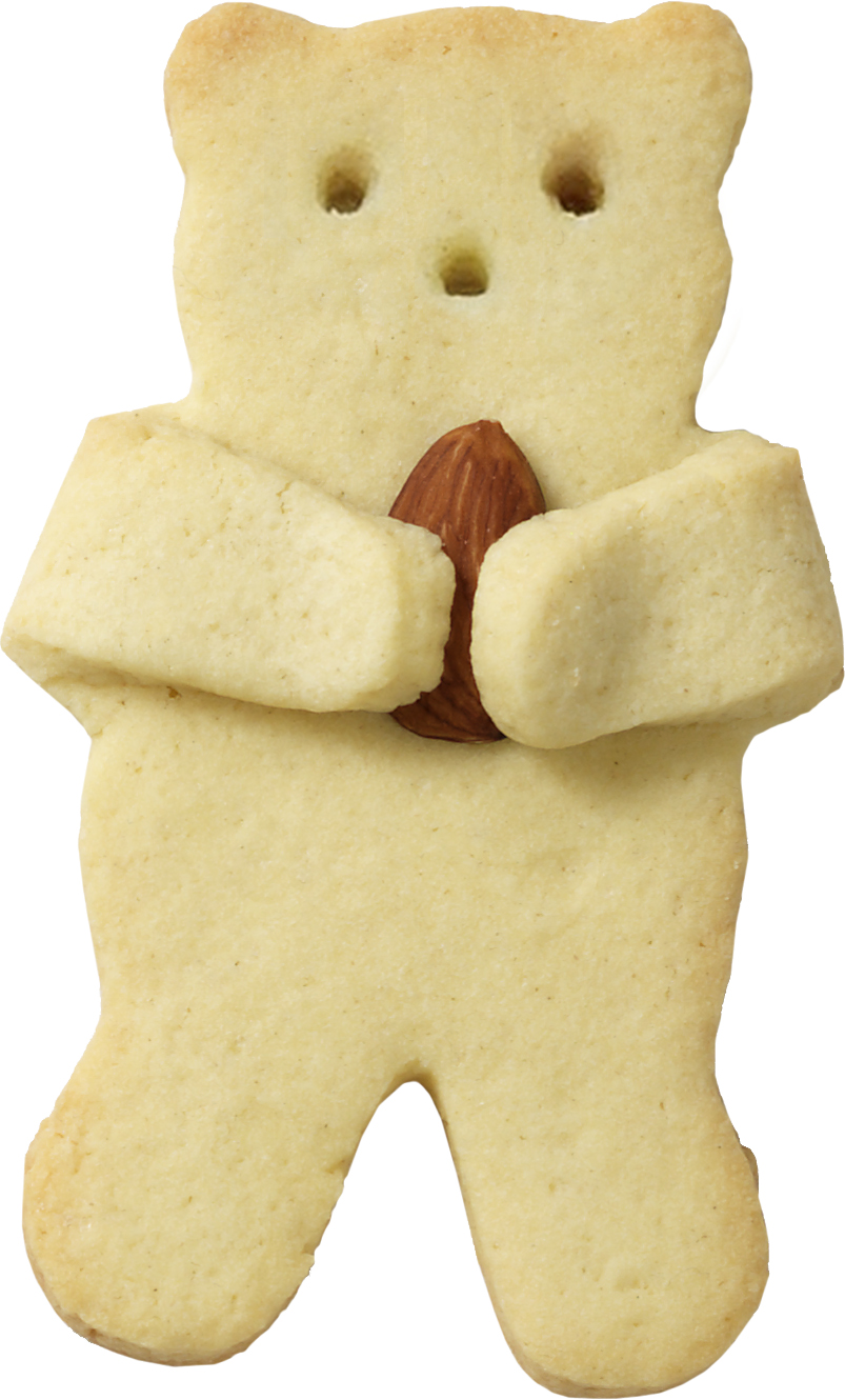 Ausstecher Knuddel-Keks Teddy mit Banderole Edelstahl 10 cm