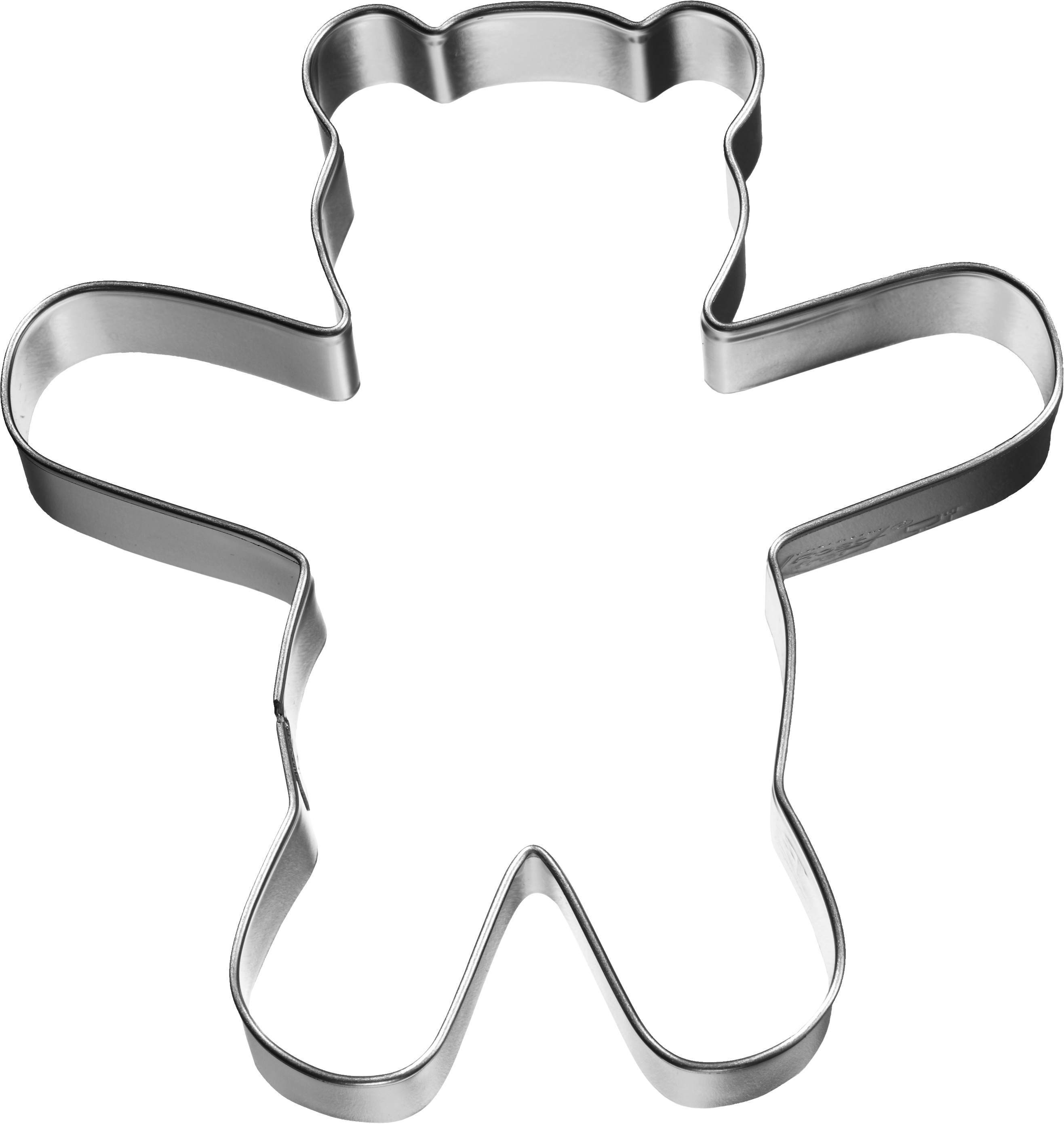 Ausstecher Knuddel-Keks Teddy mit Banderole Edelstahl 10 cm