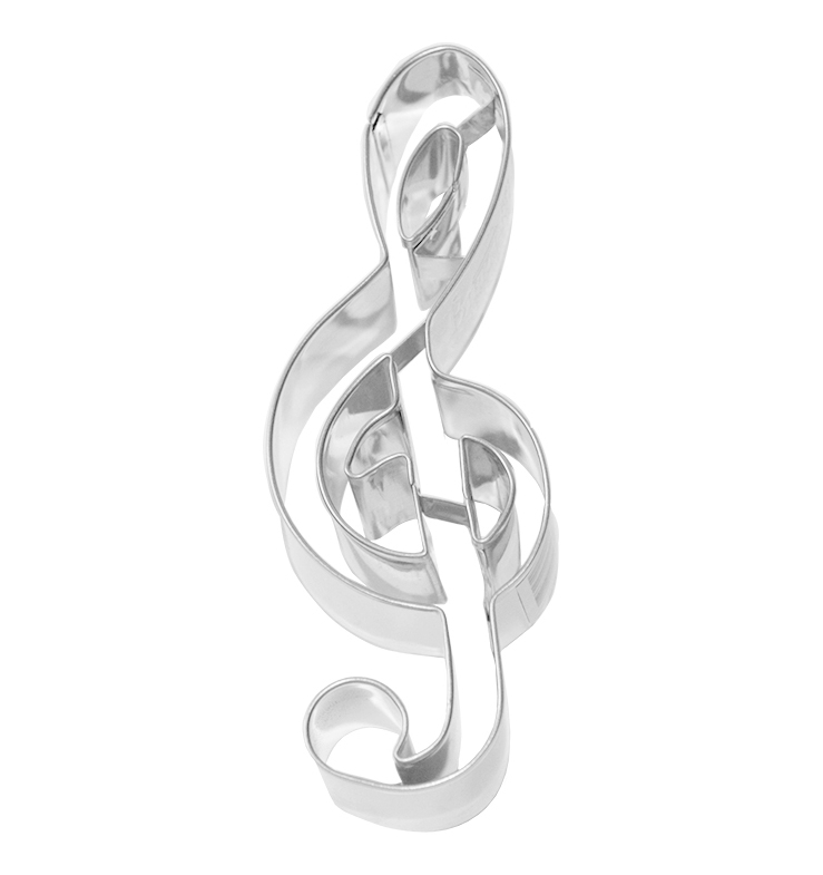 Ausstecher Notenschlüssel mit Innenprägung 11,5 cm Edelstahl