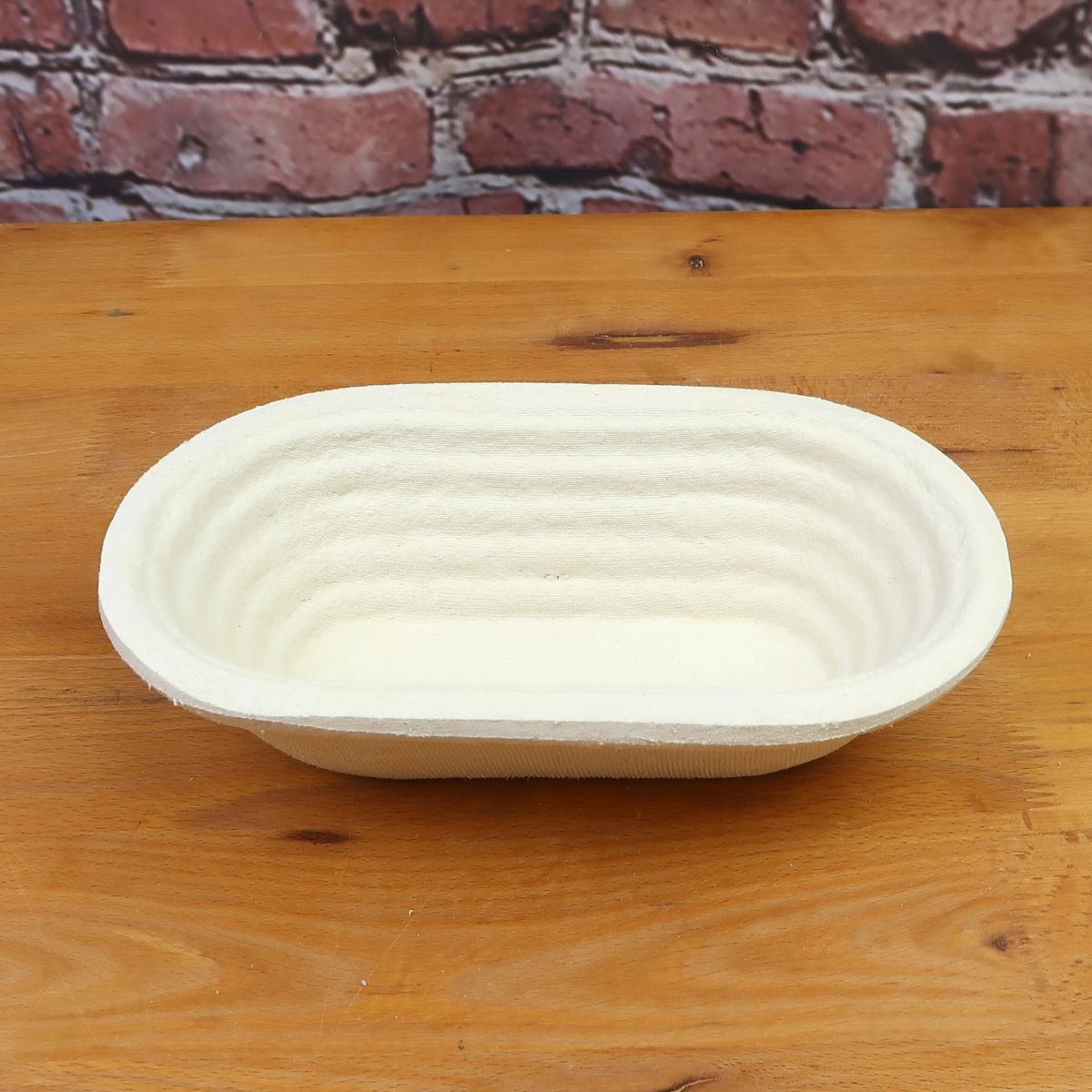 Gärkorb aus Holzschliff lang gerillt für 500g Teig