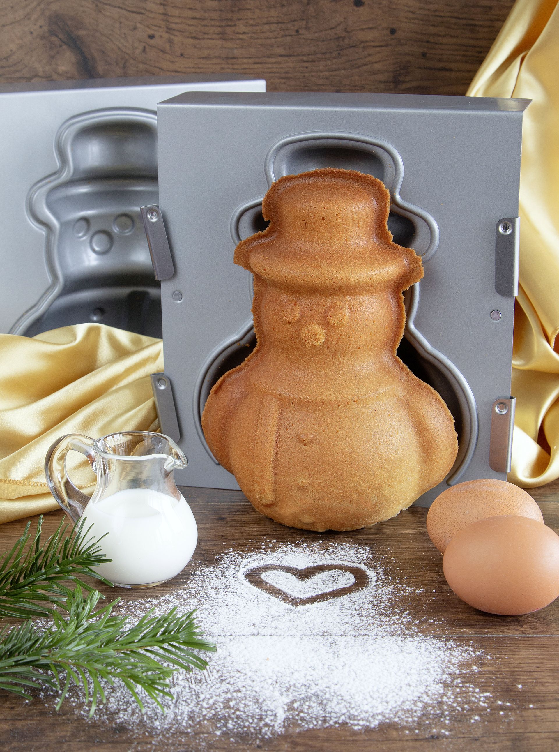 Schneemann 3D-Backform 1000 ml Schneemann 3D-Backform 1000 ml - winterlicher Backspaß für Groß und Klein
