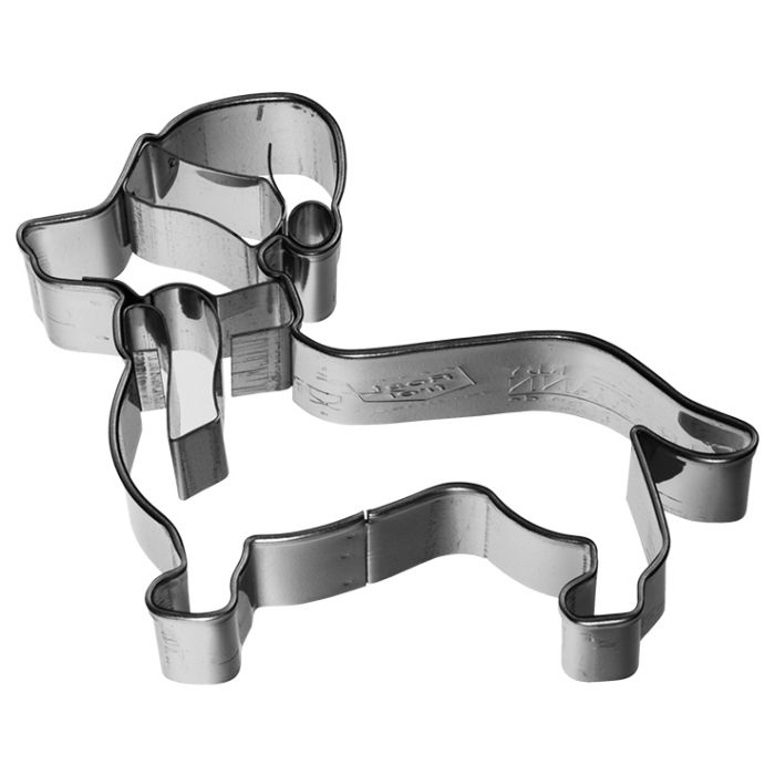 Ausstecher Weihnachtsdackel 7cm - mit Schal und Mütze