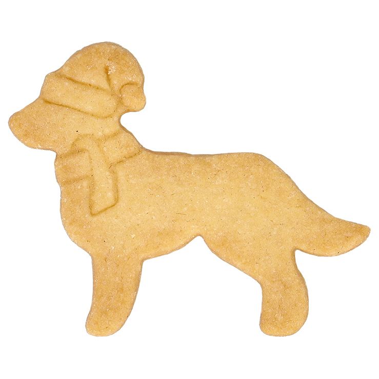 Ausstecher Weihnachts-Retriever ca. 9cm mit Innenprägung Edelstahl