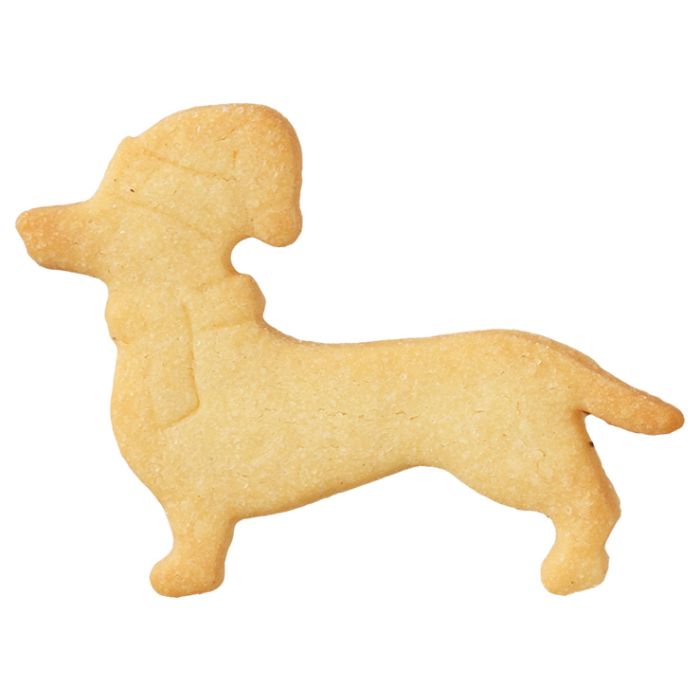 Ausstecher Weihnachtsdackel 7cm - mit Schal und Mütze