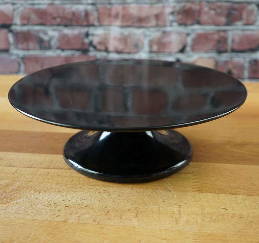 Tortenplatte drehbar aus Melamin schwarz Ø 32cm