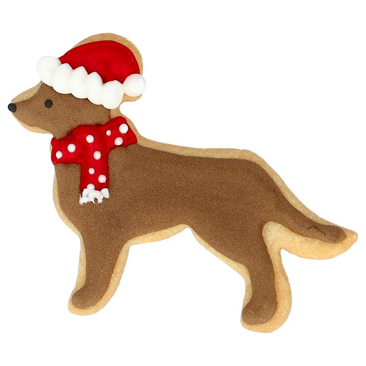 Ausstecher Weihnachts-Retriever ca. 9cm mit Innenprägung Edelstahl