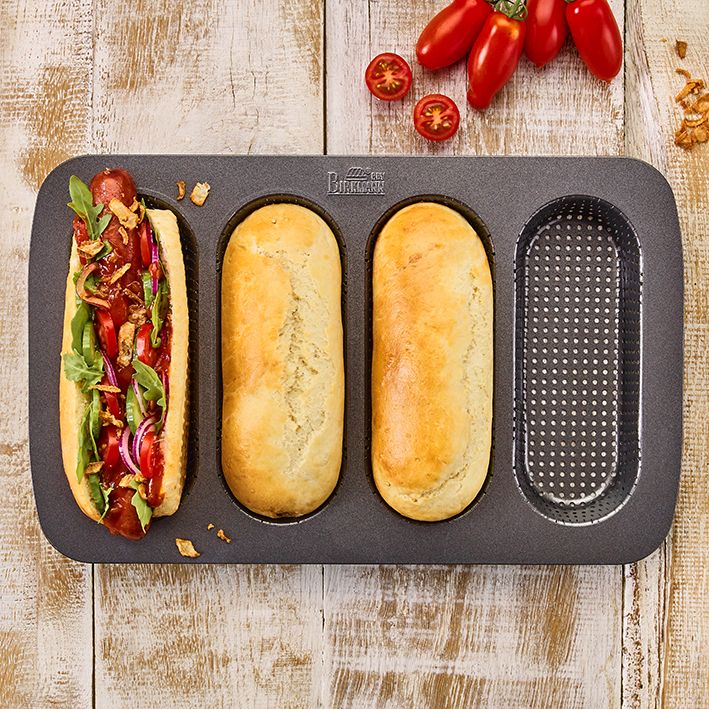 Hot Dog Brötchen Laib und Seele, 4-fach, Antihaftbeschichtung