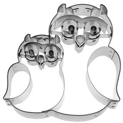 Ausstecher Eulenpaar Kunti & Krümel 9,5cm Edelstahl